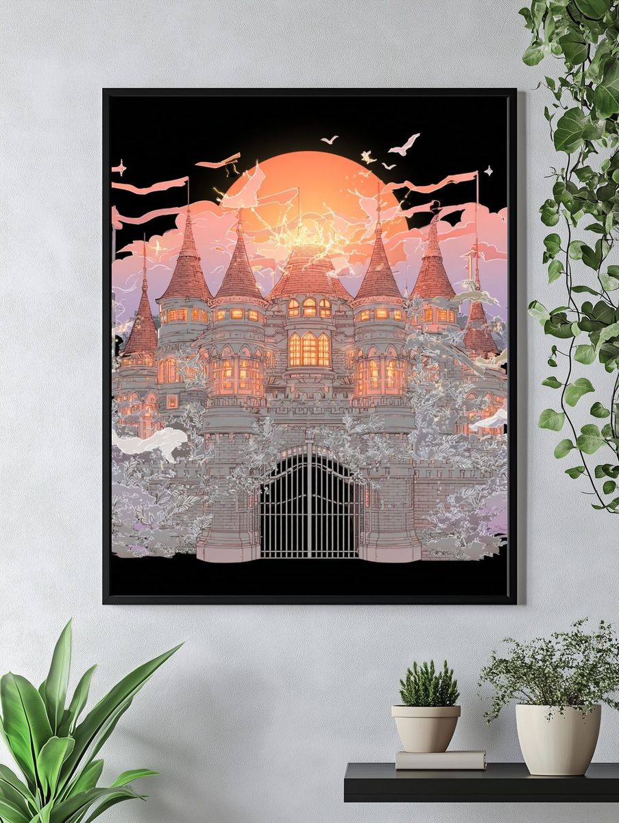 Enchanted Castle Sunset Print. — room view 4