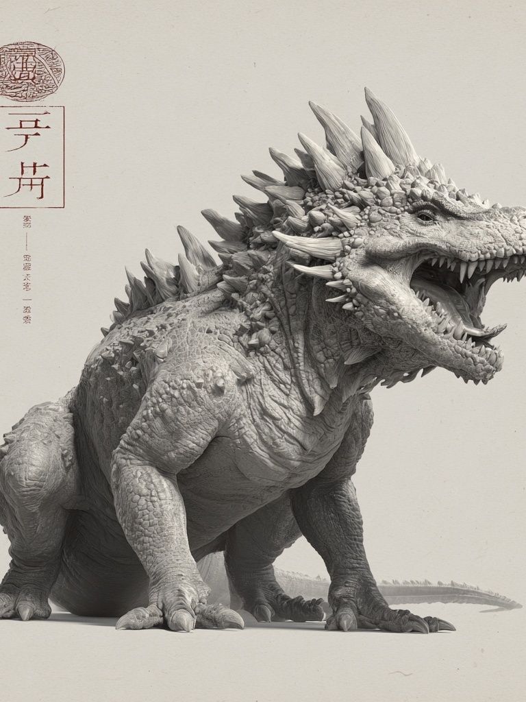Kaiju Dragon Ink Print. poster detail