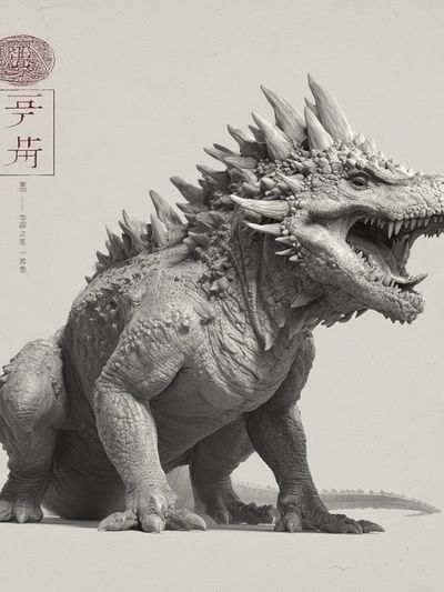 Kaiju Dragon Ink Print. poster print