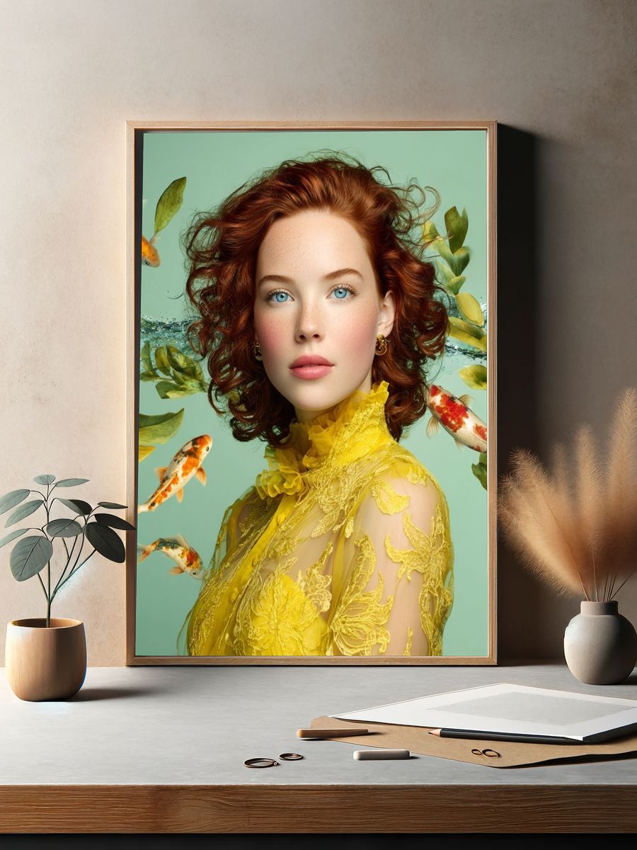 Koi Portrait Illustration Print. — room view 2