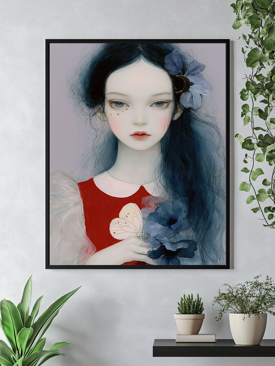 Dreamy Girl Portrait Print. — room view 4