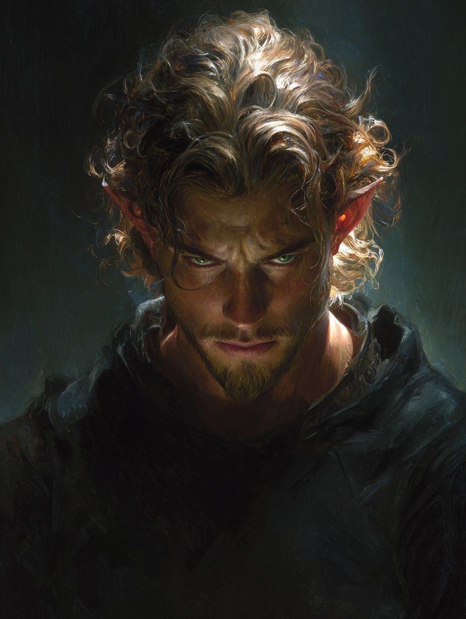 Elf Portrait Fantasy Print. poster — illustration art