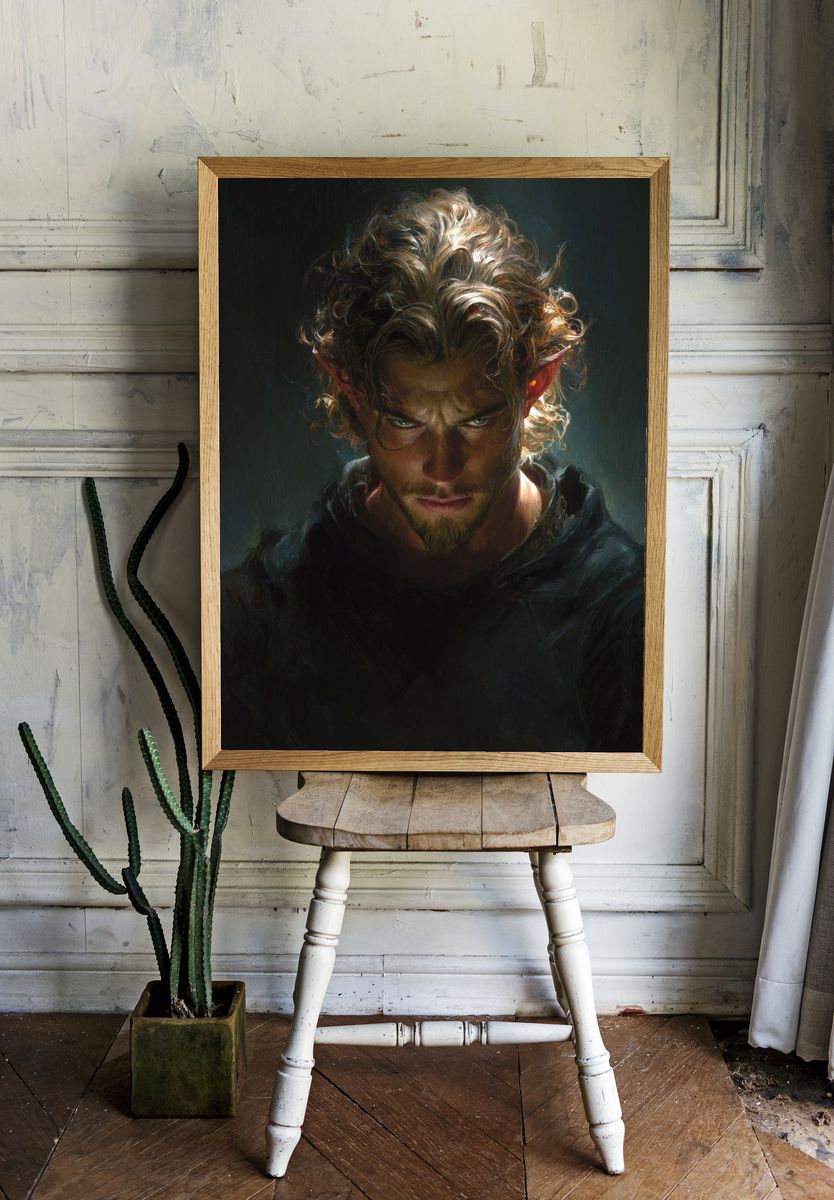 Elf Portrait Fantasy Print. — room view 1