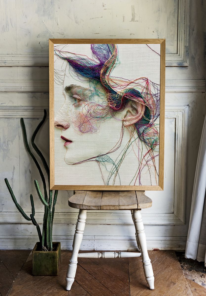 Thread Portrait Fine-Art Print. — room view 1