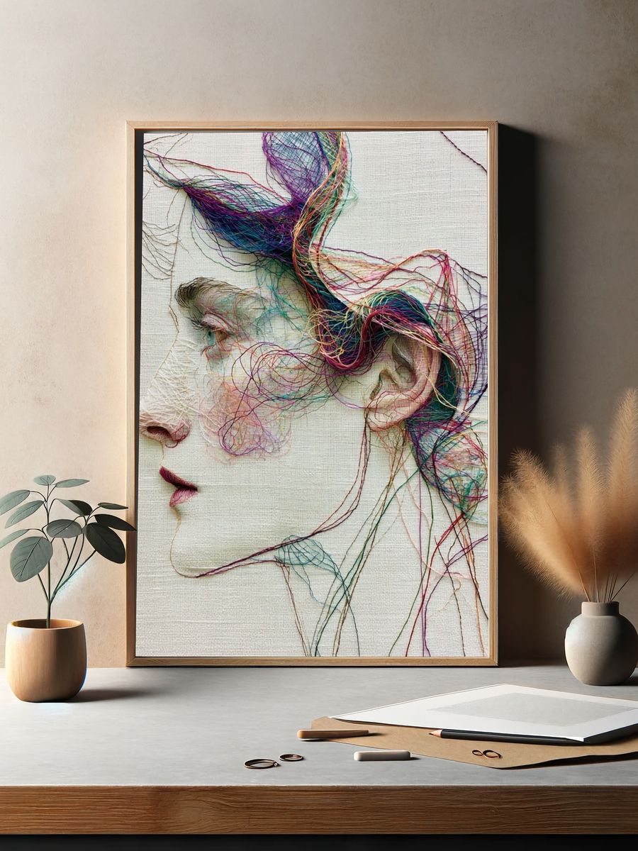 Thread Portrait Fine-Art Print. — room view 2
