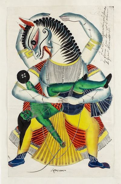 avatar Narasimha (1870), vintage Hindu. poster print
