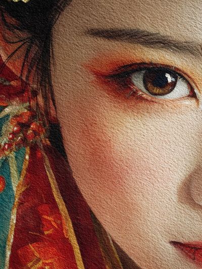 Geisha Portrait Watercolor Print. poster print