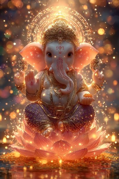 Ganesha Lotus Glow Poster. poster