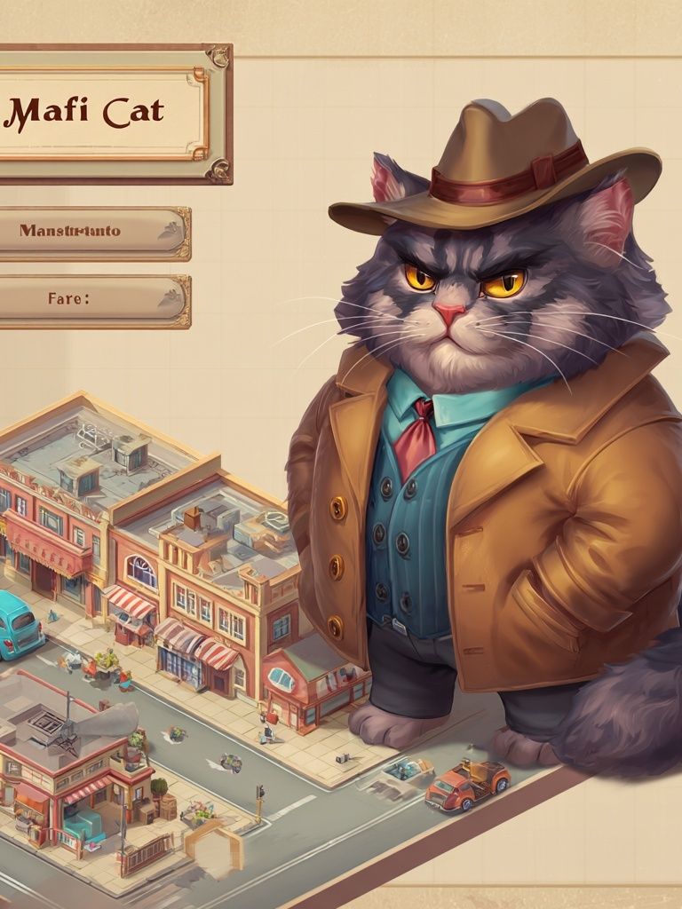Mafi Cat Detective Illustration Poster. poster detail