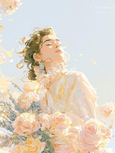 Breathe of Light Floral Portrait Print. poster