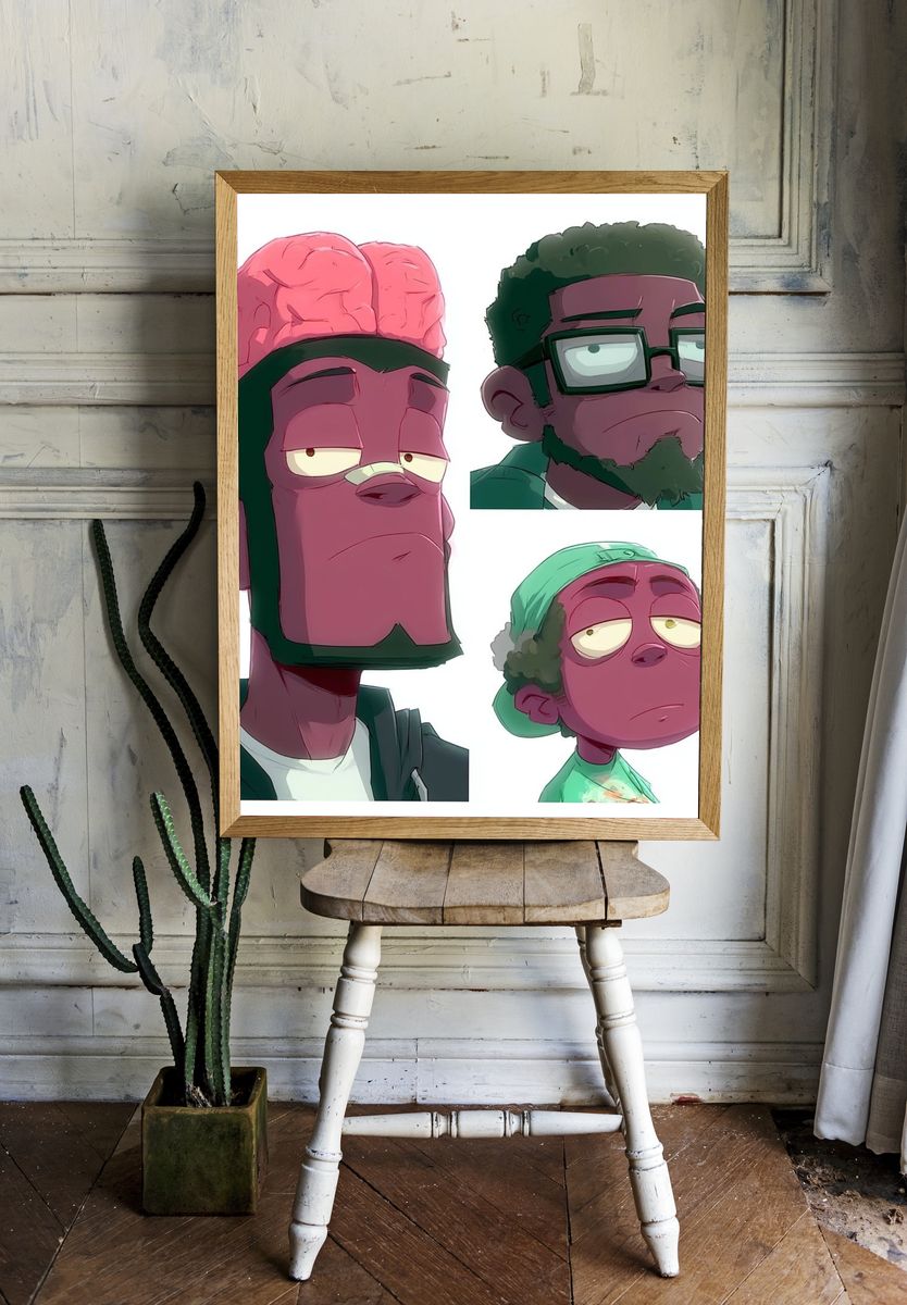 Gorillaz Portrait Collage Poster. — room view 1