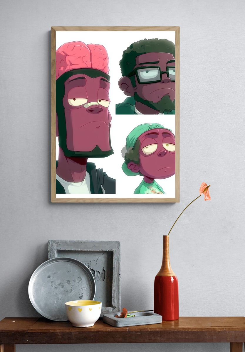 Gorillaz Portrait Collage Poster. — room view 3