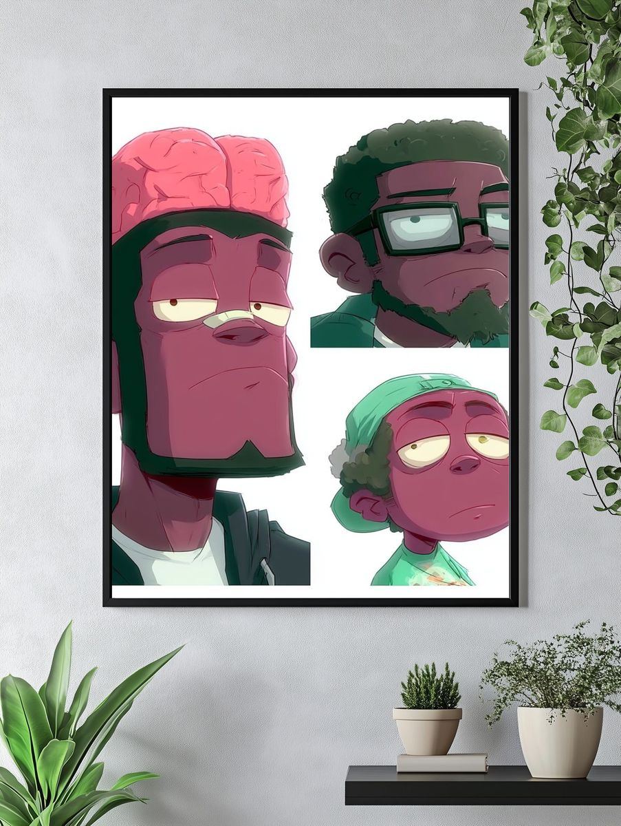 Gorillaz Portrait Collage Poster. — room view 4
