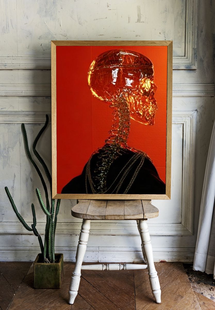 Crystal Skull Surrealism Poster. — room view 1