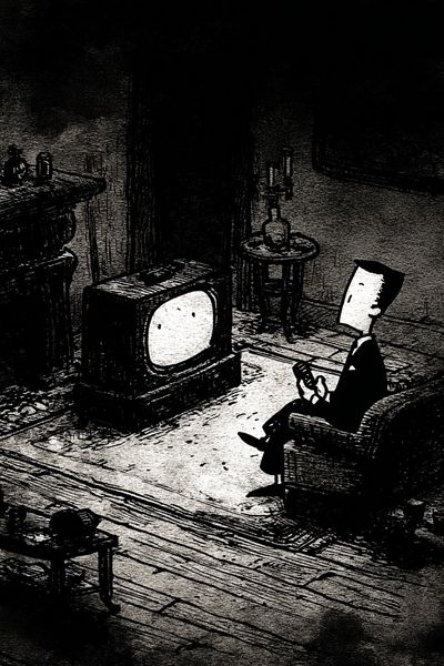 Lonely Evening — Illustration Print. poster print