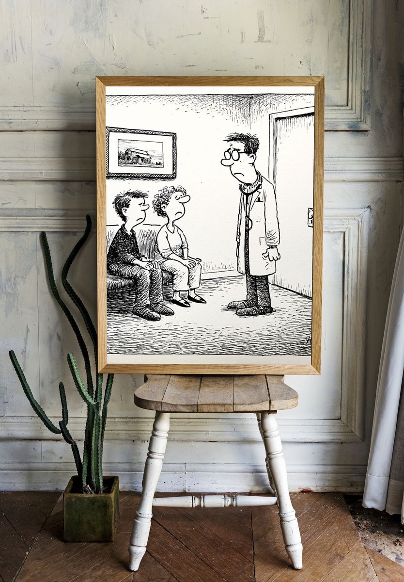 Woman Portrait Illustration Poster. — room view 1