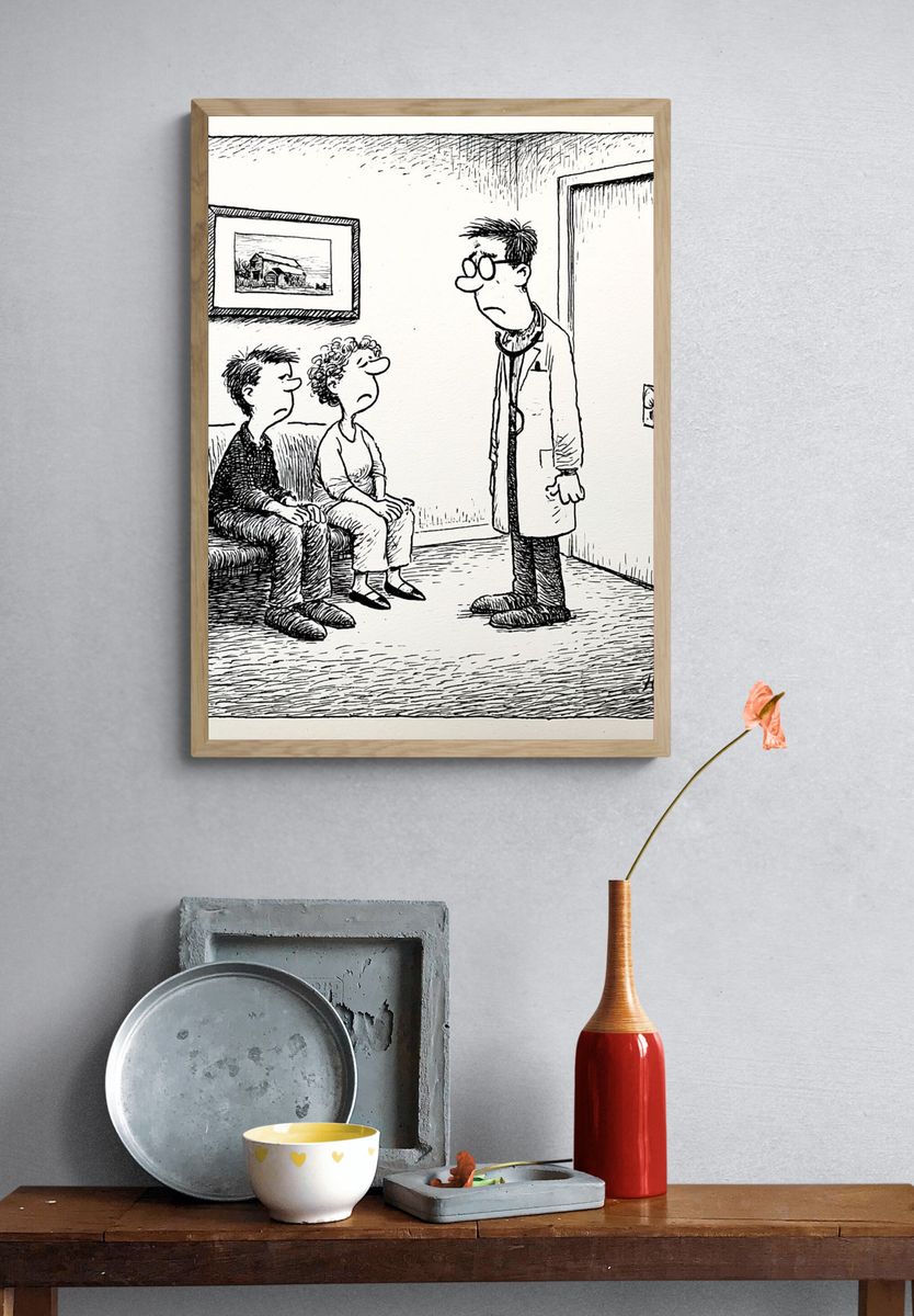 Woman Portrait Illustration Poster. — room view 3