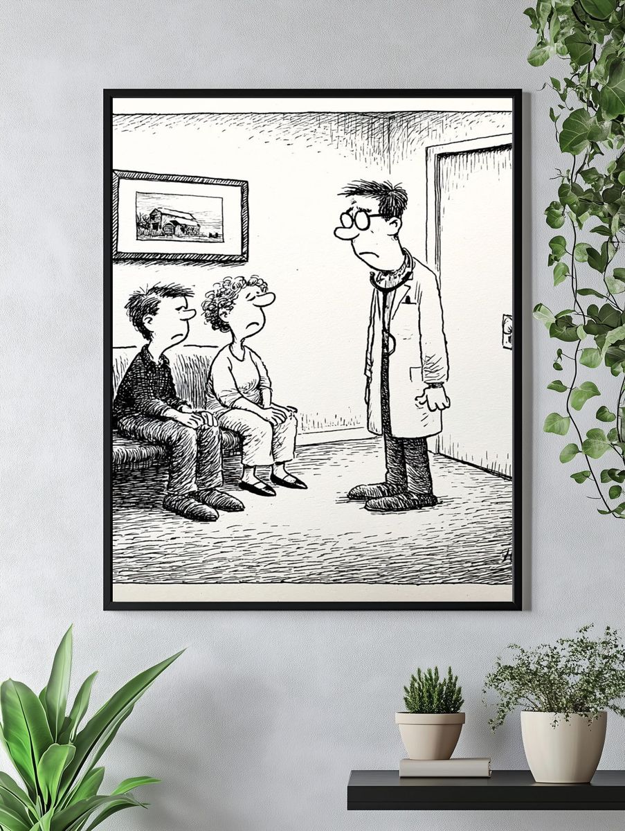 Woman Portrait Illustration Poster. — room view 4