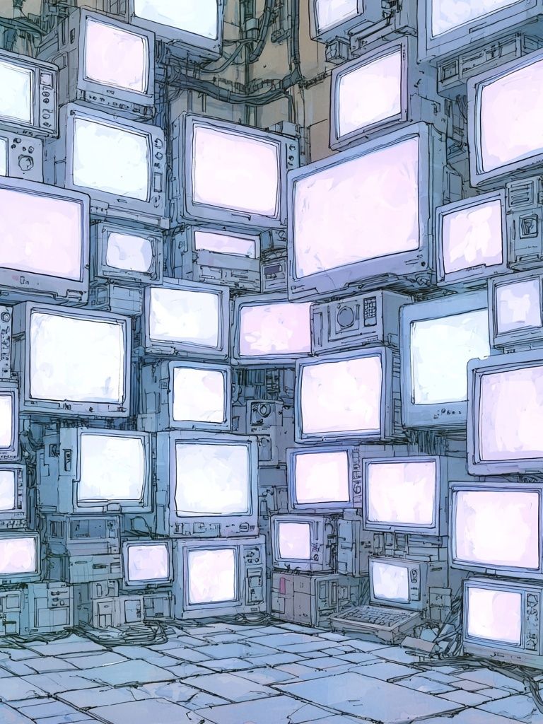 Retro TV Wall Illustration Poster. poster detail