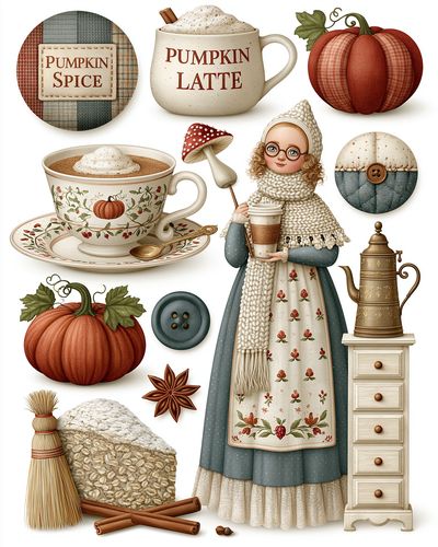 Pumpkin Spice Cottagecore Poster. poster print
