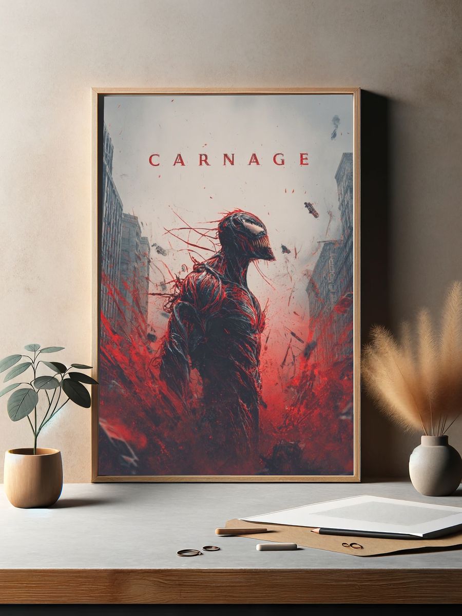 Carnage Venom Digital-Art Poster. — room view 2