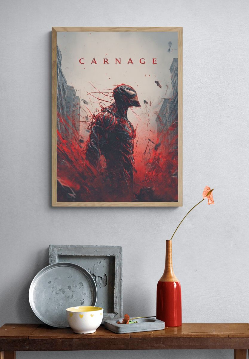 Carnage Venom Digital-Art Poster. — room view 3