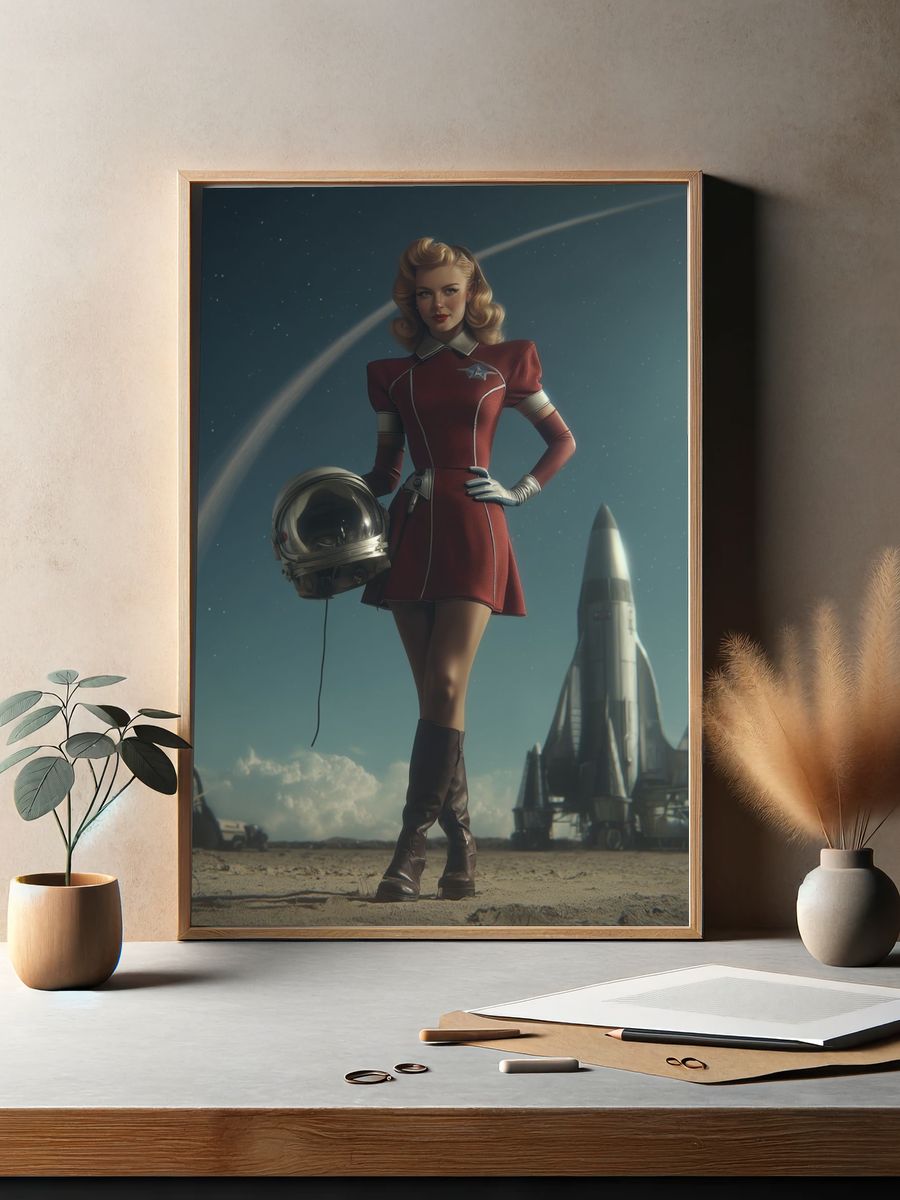 Retro Space Pin-Up Poster. — room view 2