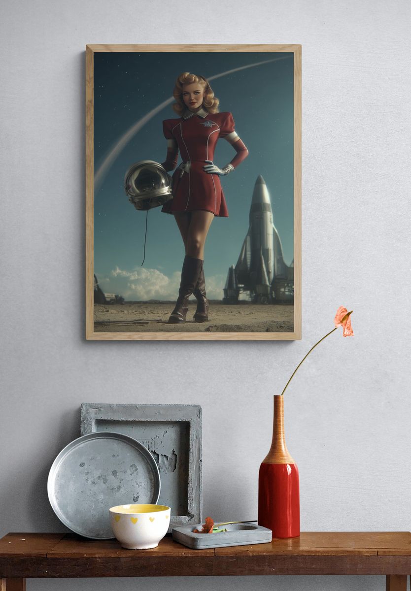 Retro Space Pin-Up Poster. — room view 3