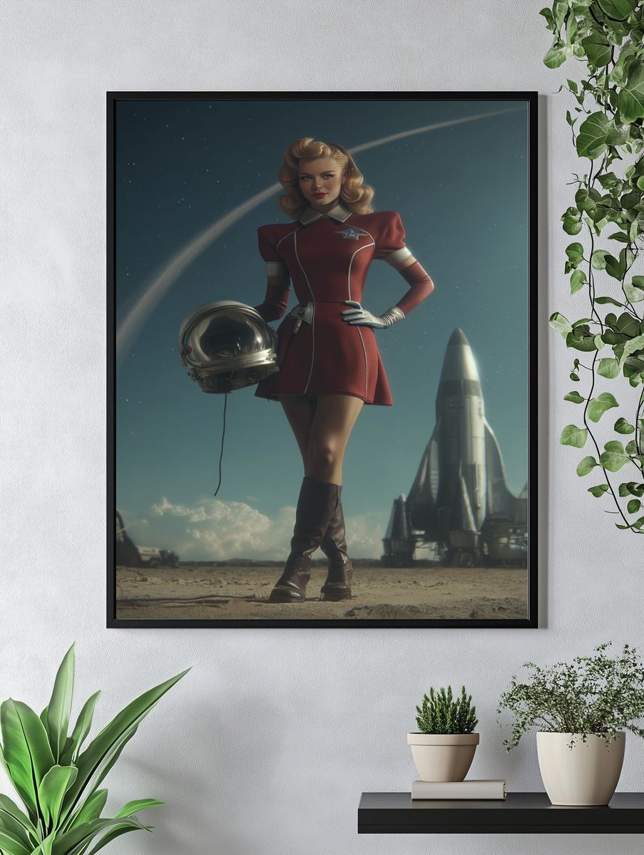 Retro Space Pin-Up Poster. — room view 4