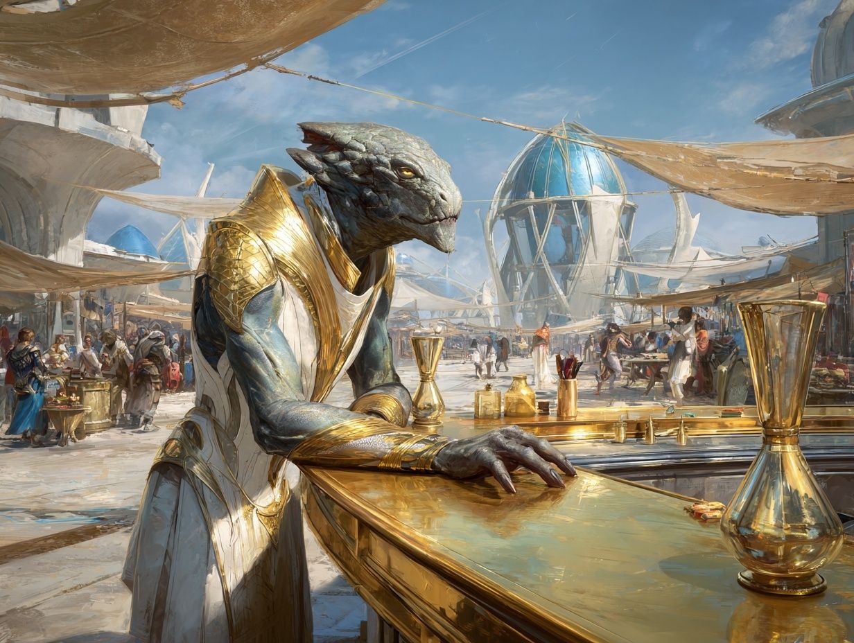 Alien Market Scene Sci-Fi Poster. poster detail
