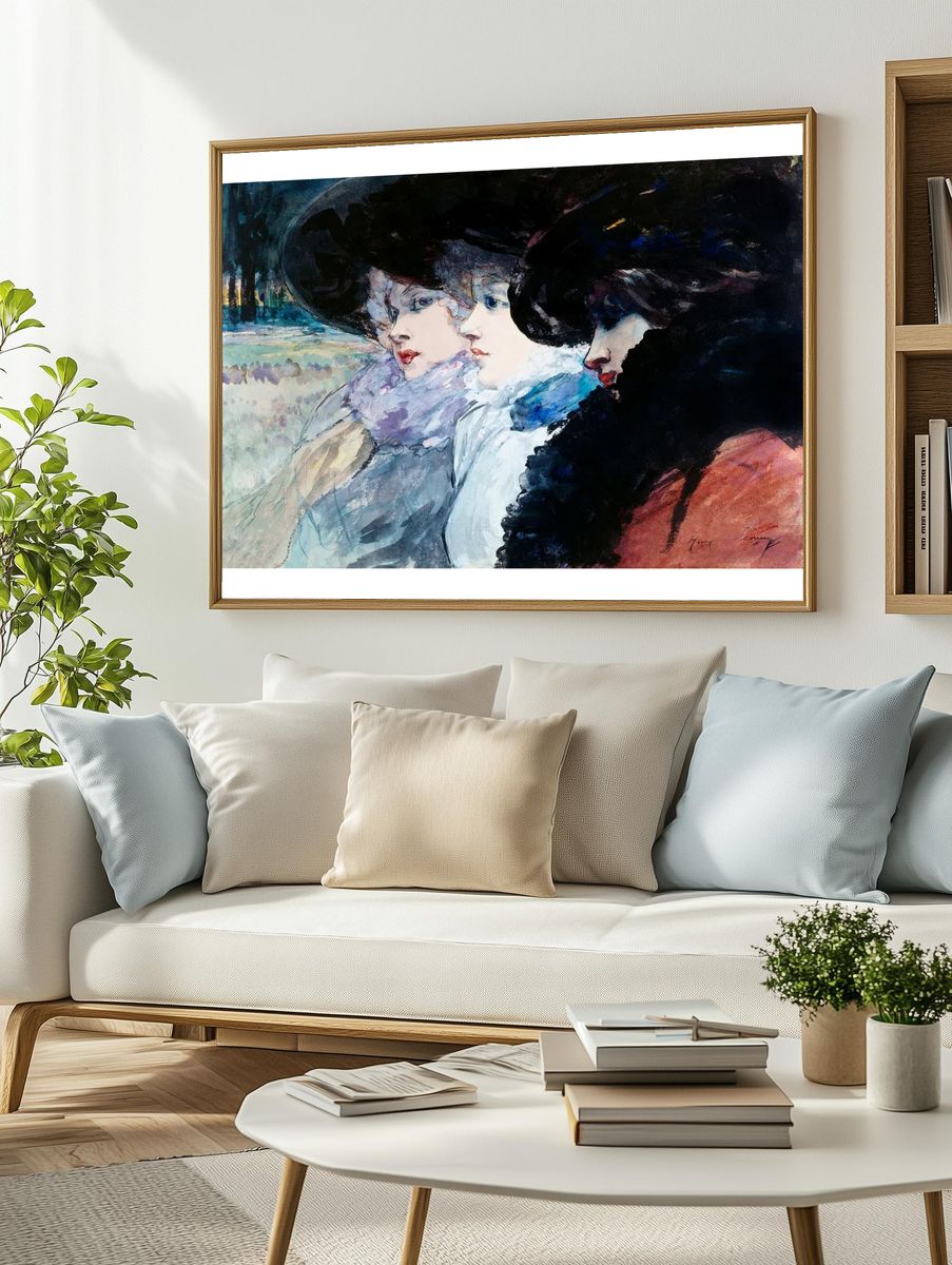 Three women profile (1890-1900) painting. — room view 2