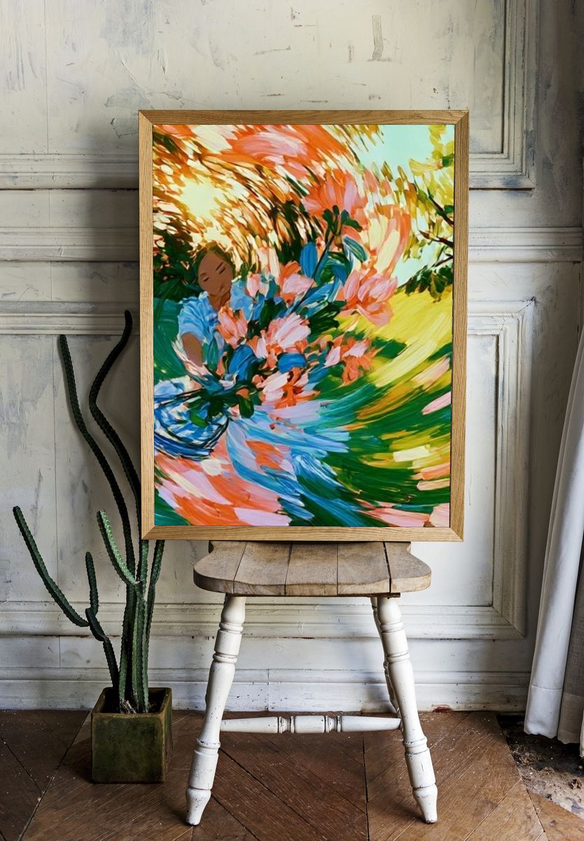 Floral Dance Illustration Poster. — room view 1