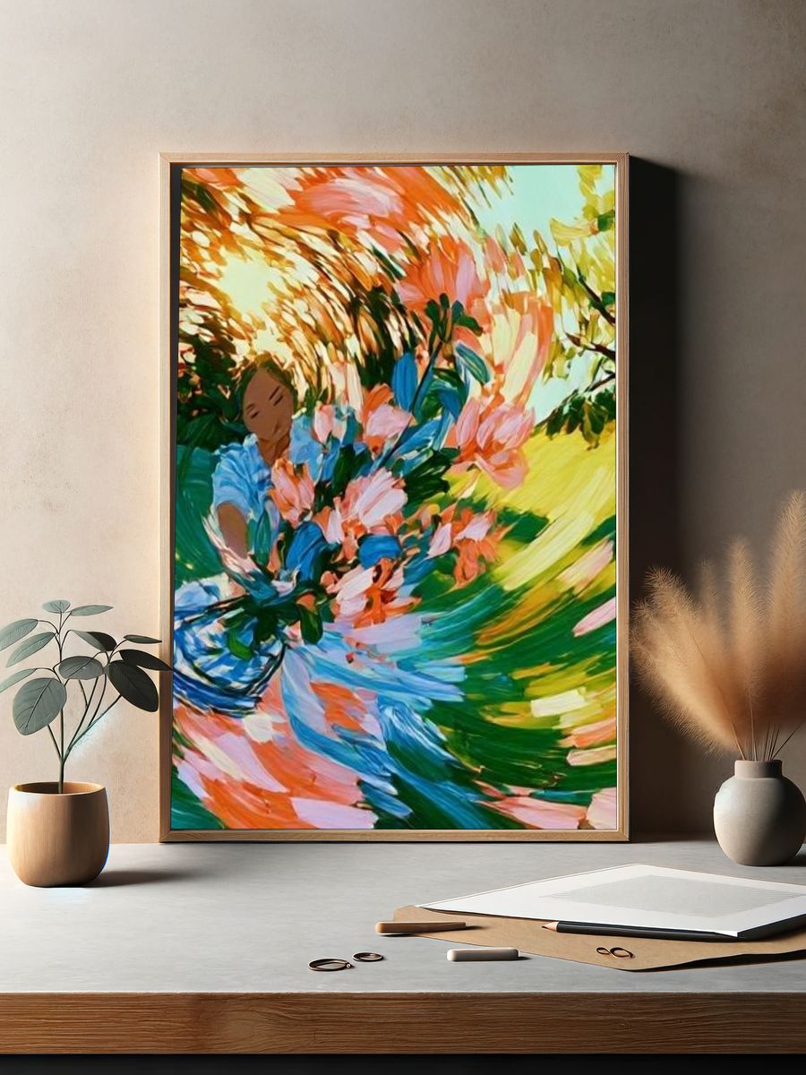 Floral Dance Illustration Poster. — room view 2