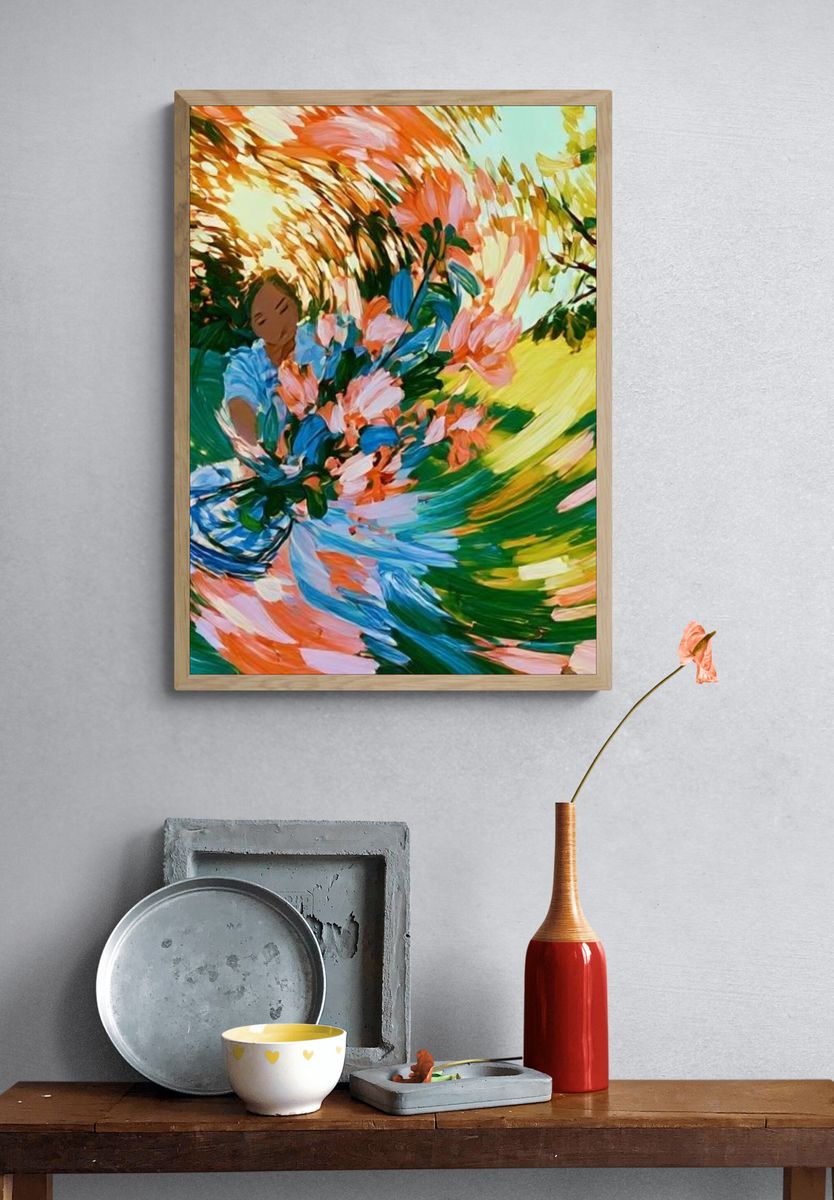 Floral Dance Illustration Poster. — room view 3