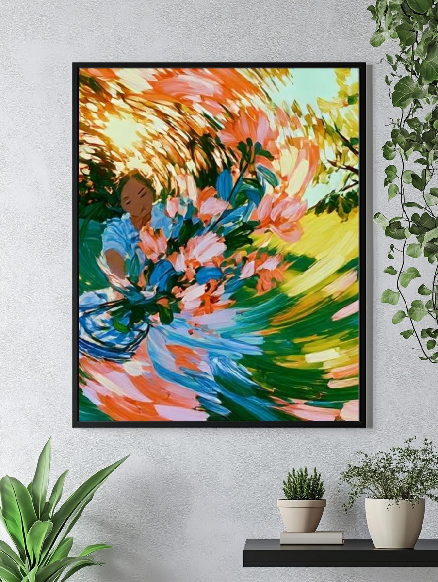 Floral Dance Illustration Poster. — room view 4