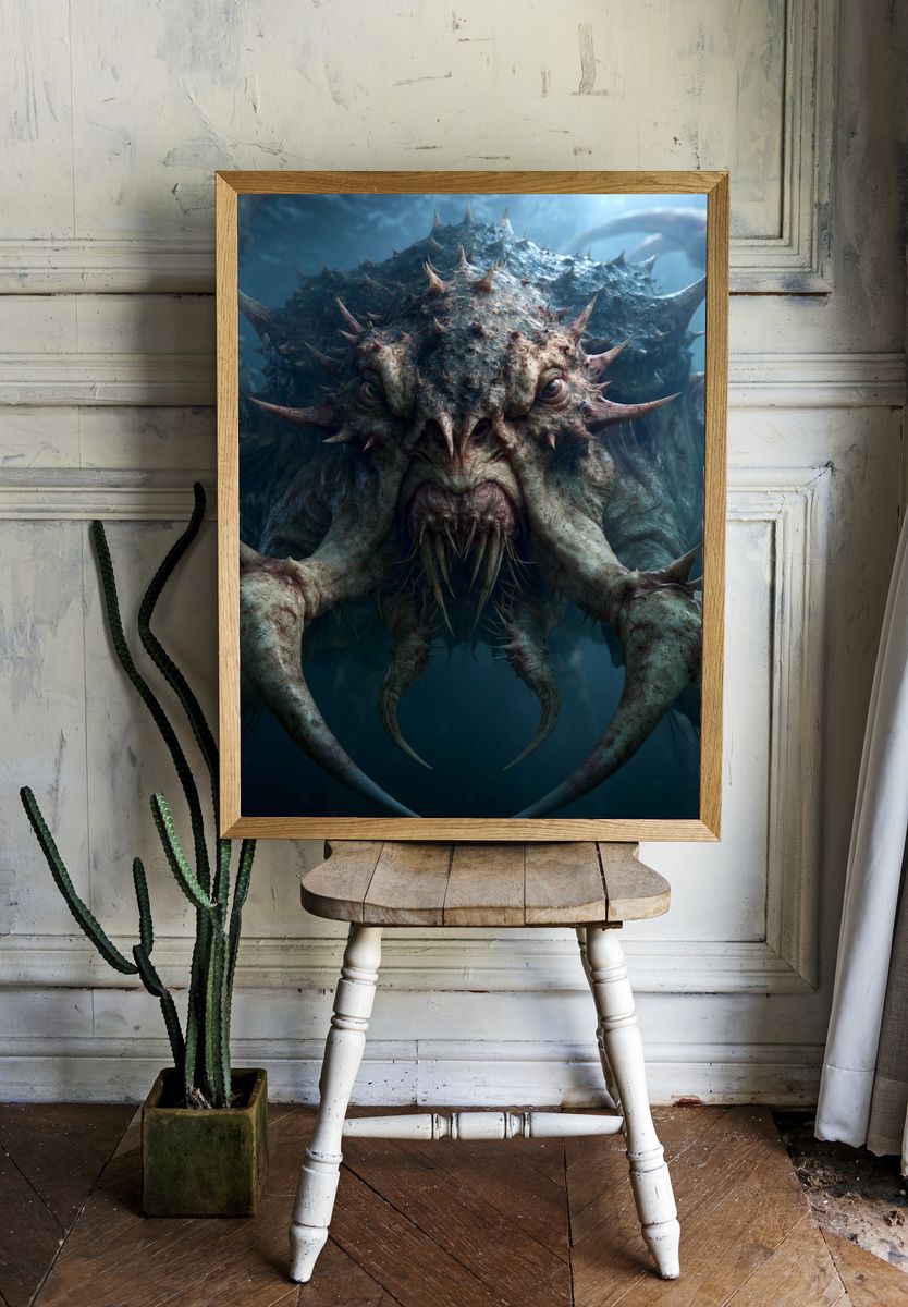 Underwater Leviathan Fantasy Print. — room view 1