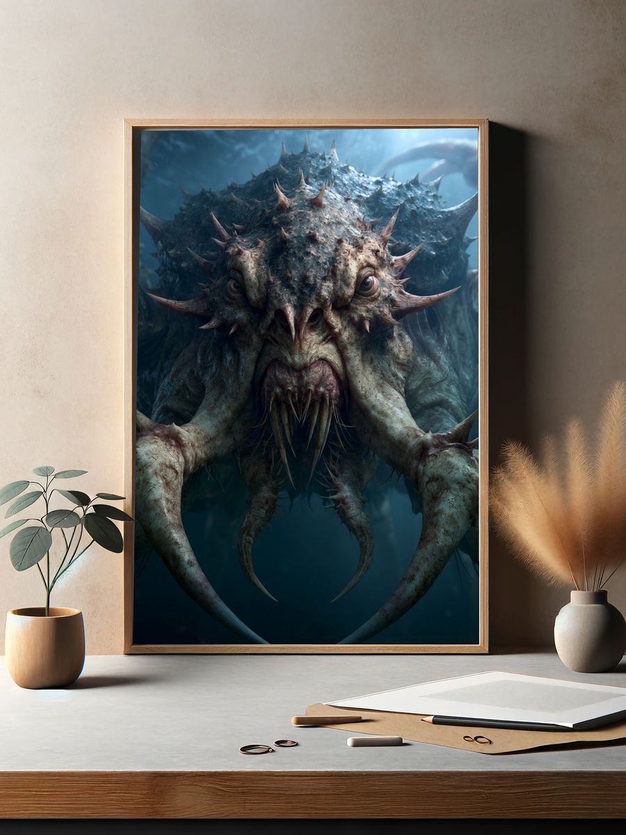 Underwater Leviathan Fantasy Print. — room view 2