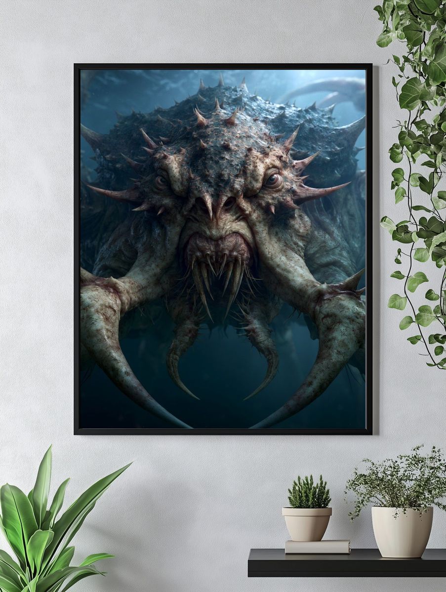 Underwater Leviathan Fantasy Print. — room view 4