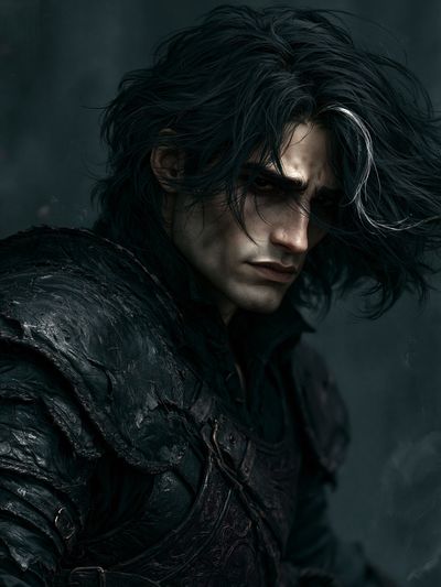 Dark Fantasy Warrior Portrait Print. poster print