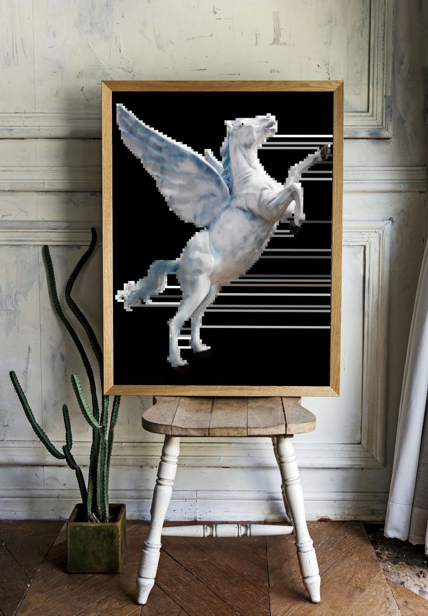Knight in Forest — Fine-Art Print. — room view 1