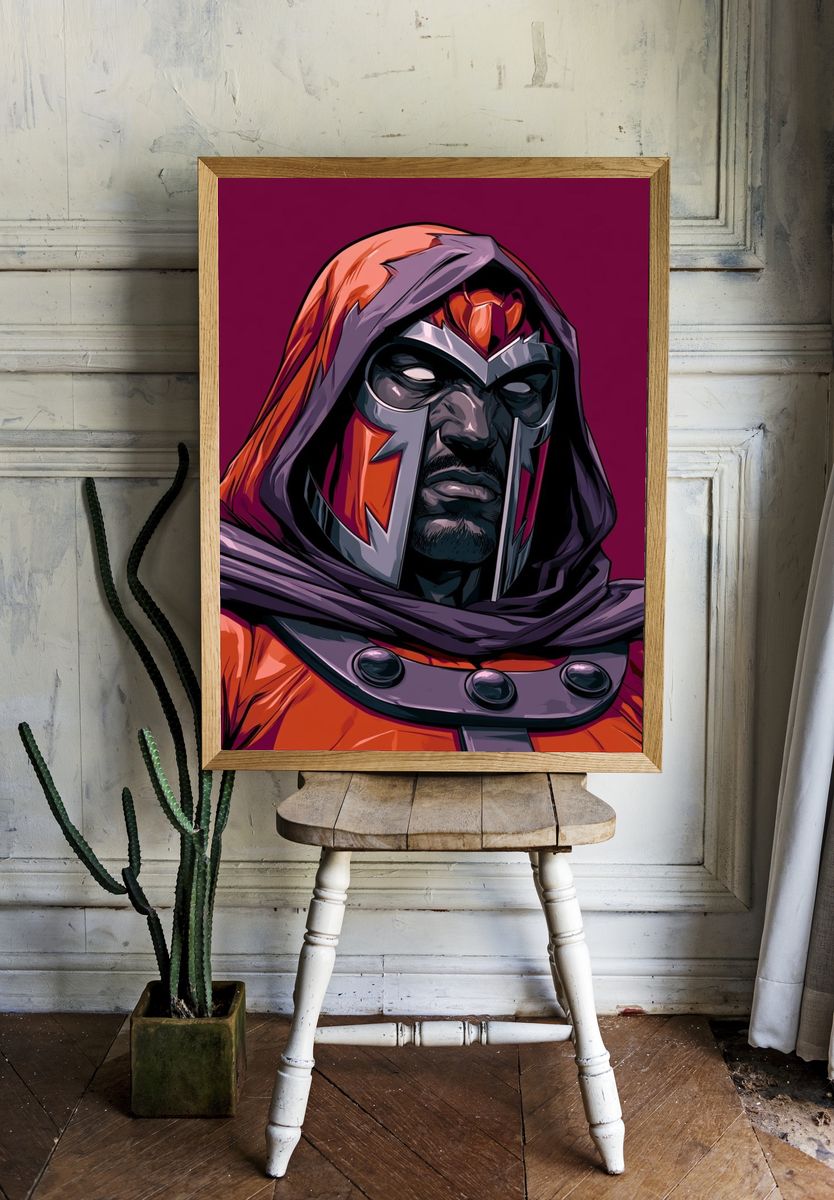 Magneto Portrait Illustration Poster. — room view 1