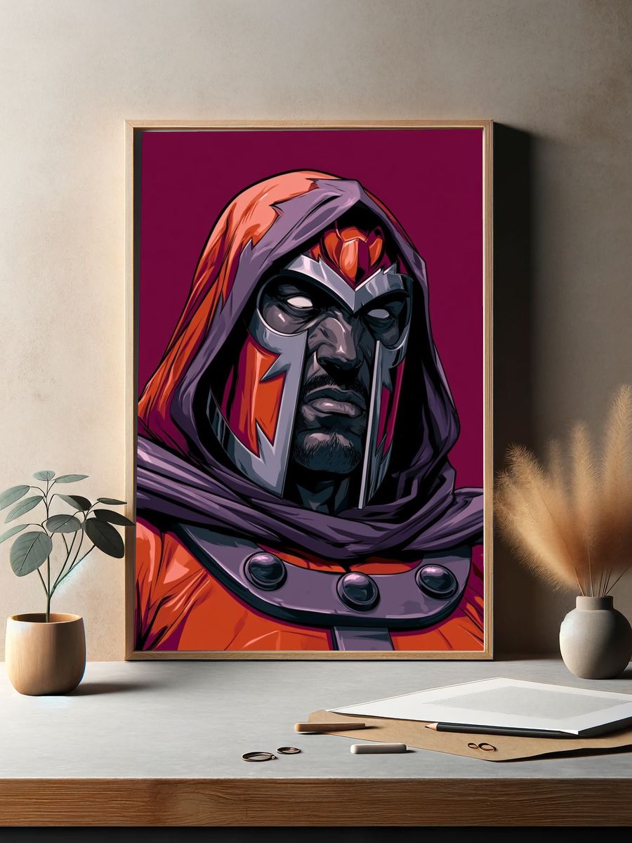 Magneto Portrait Illustration Poster. — room view 2