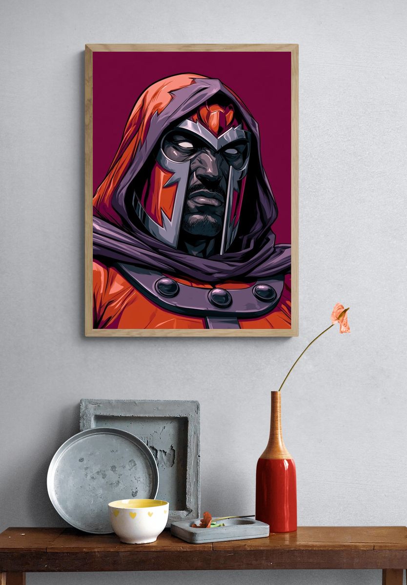 Magneto Portrait Illustration Poster. — room view 3