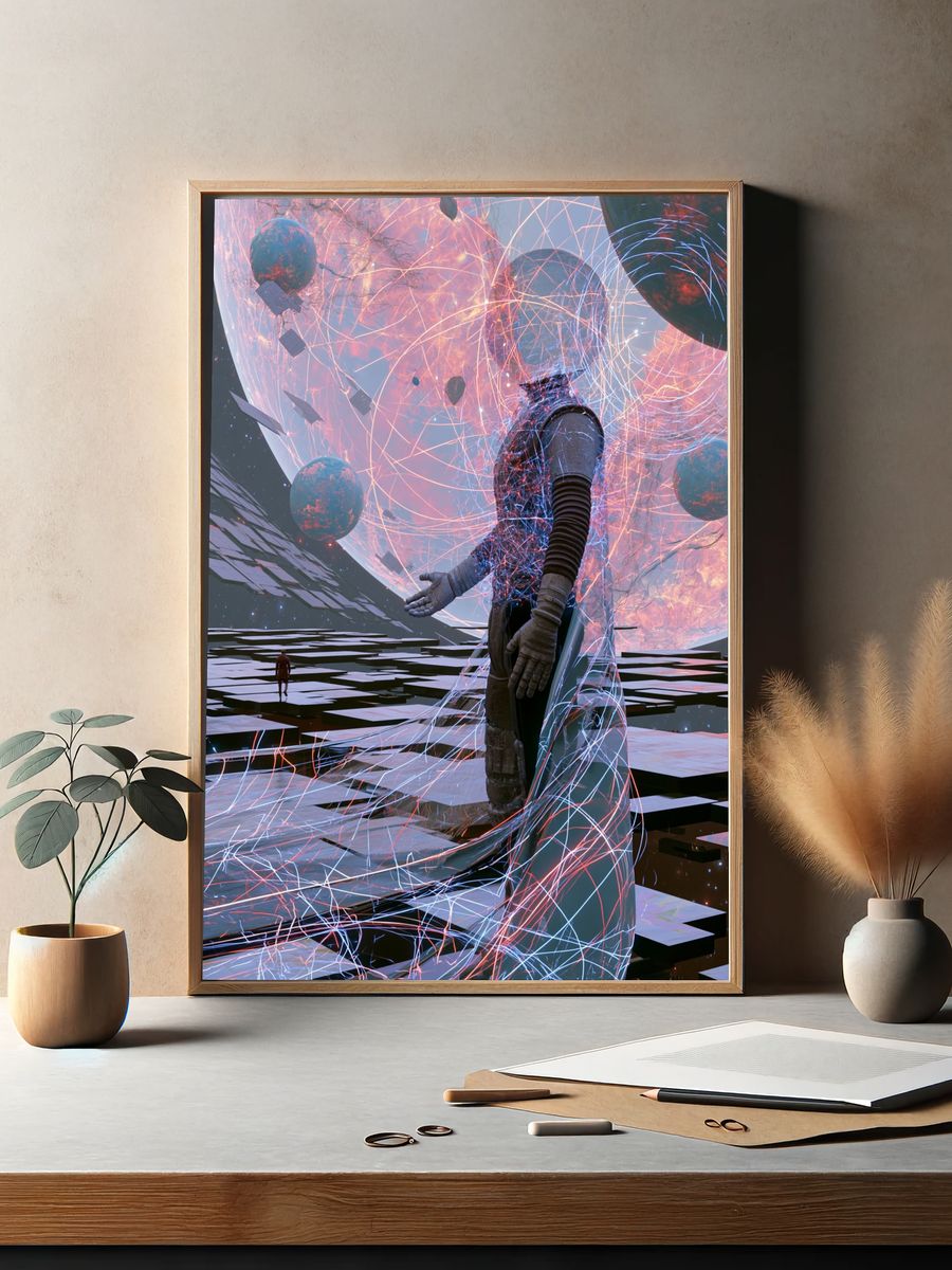Cosmic Figure Surrealism Poster. — room view 2
