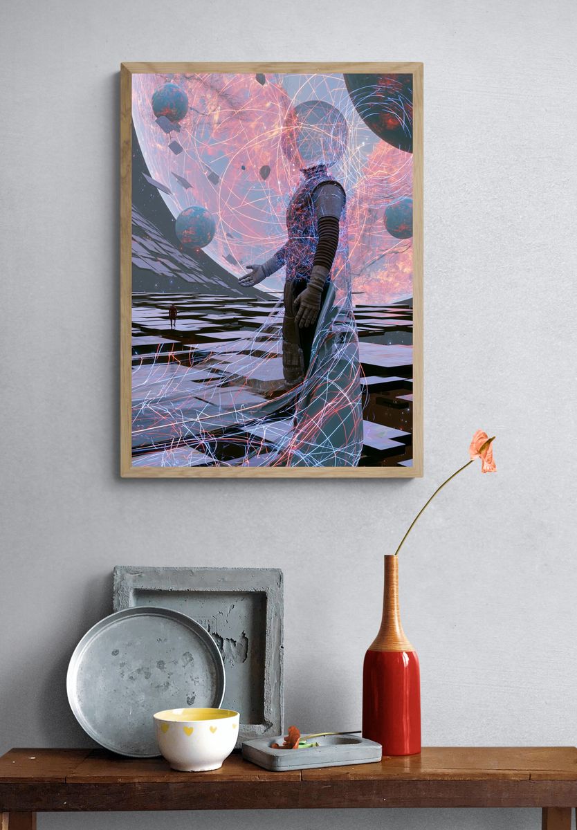 Cosmic Figure Surrealism Poster. — room view 3