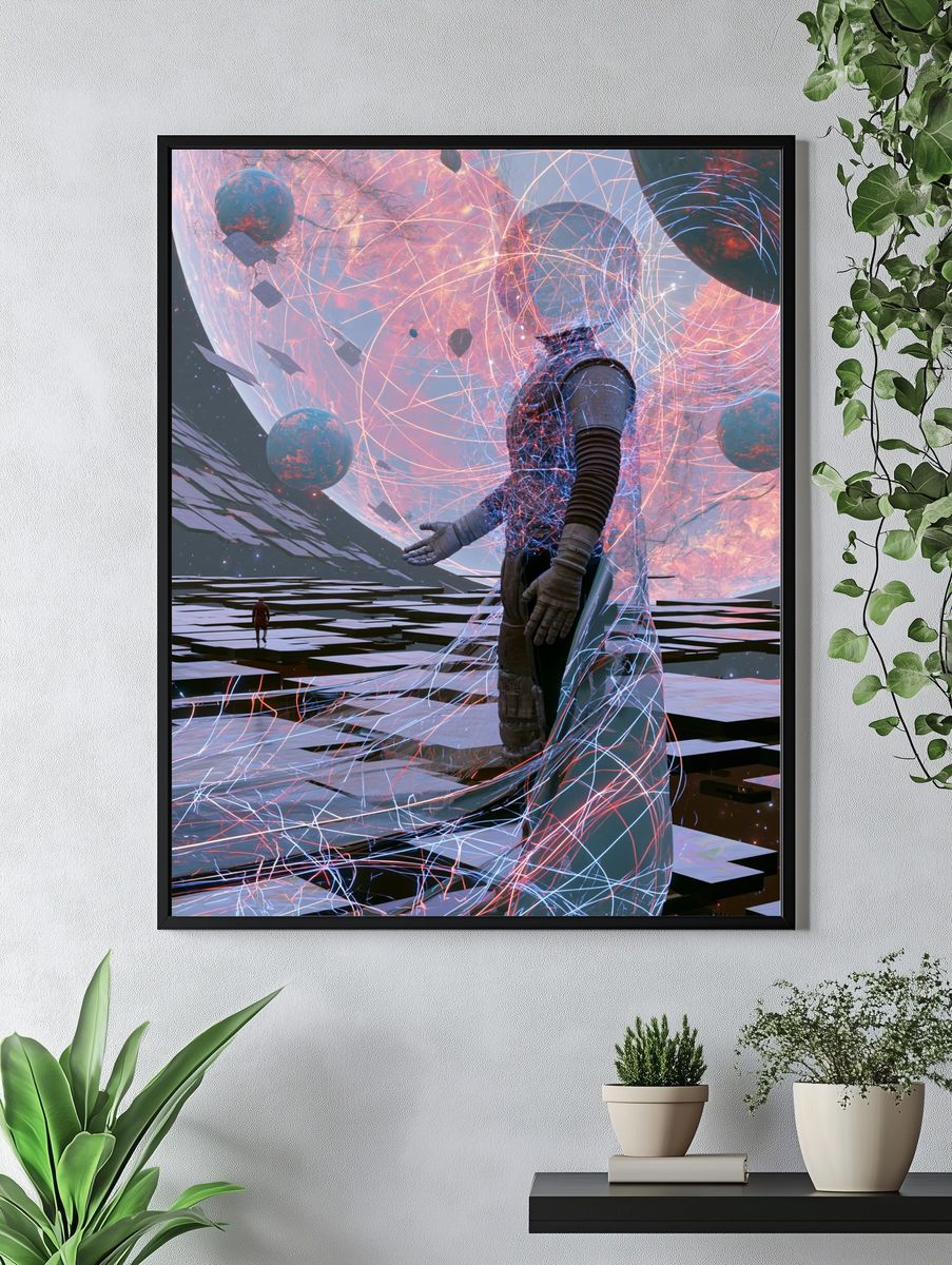 Cosmic Figure Surrealism Poster. — room view 4