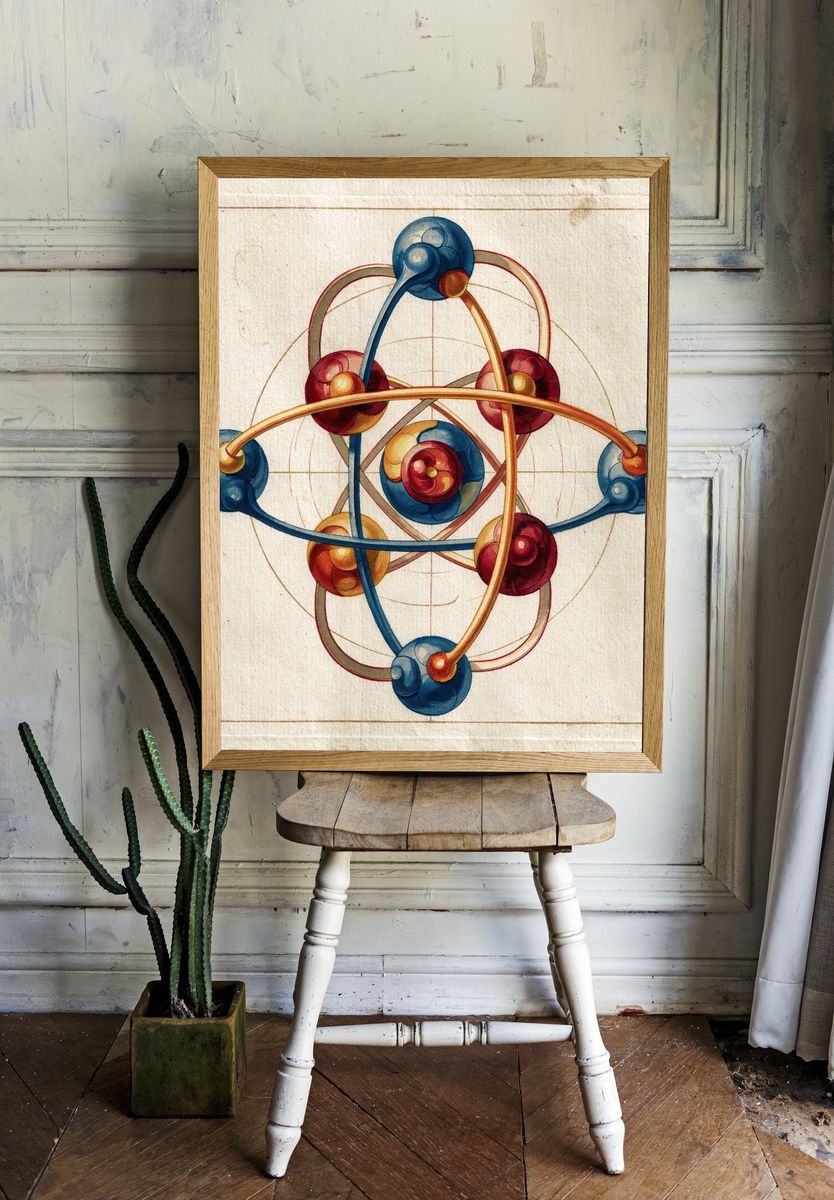 Atomic Orbital Abstract Poster. — room view 1