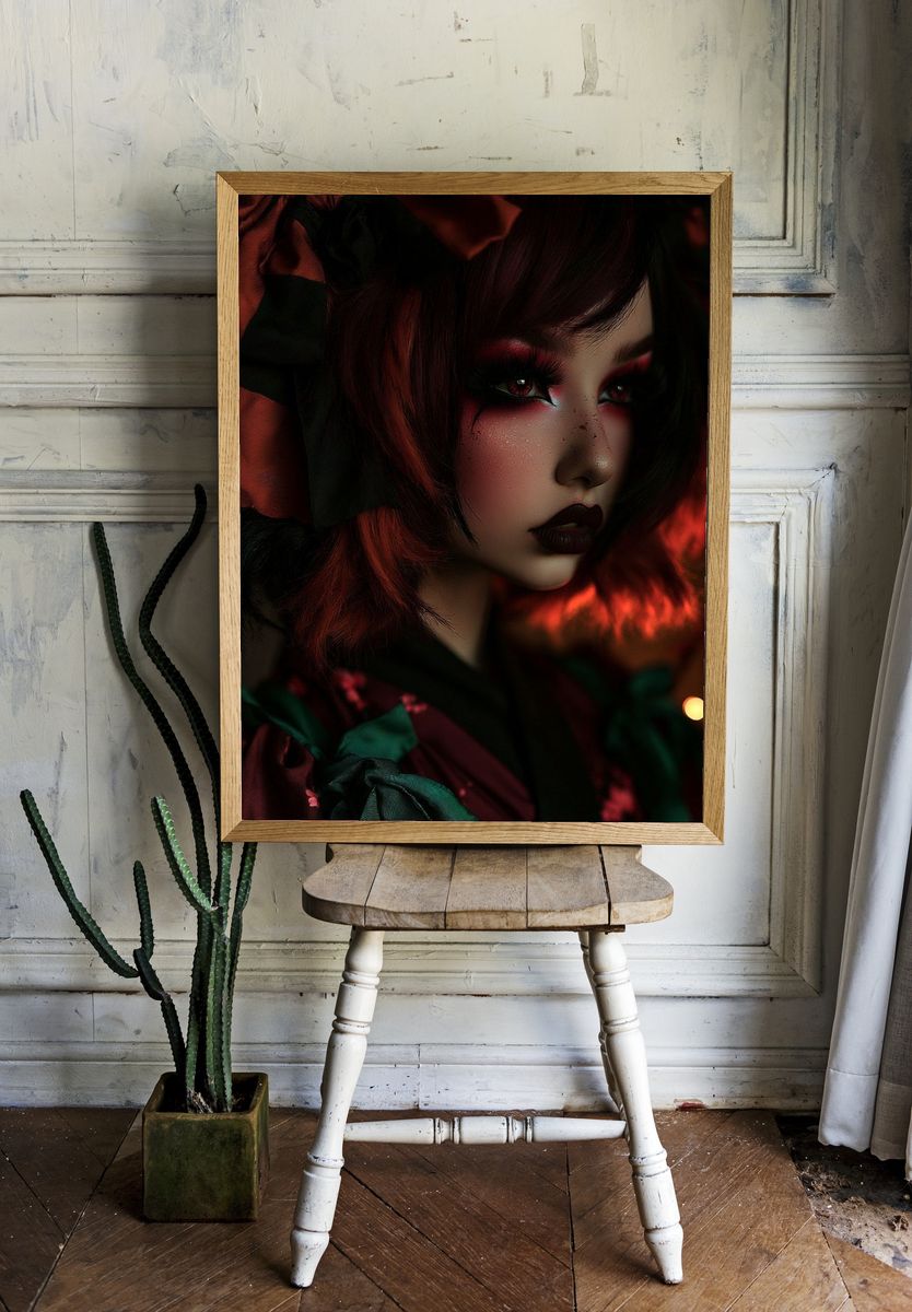 Gothic Doll Portrait Print. — room view 1