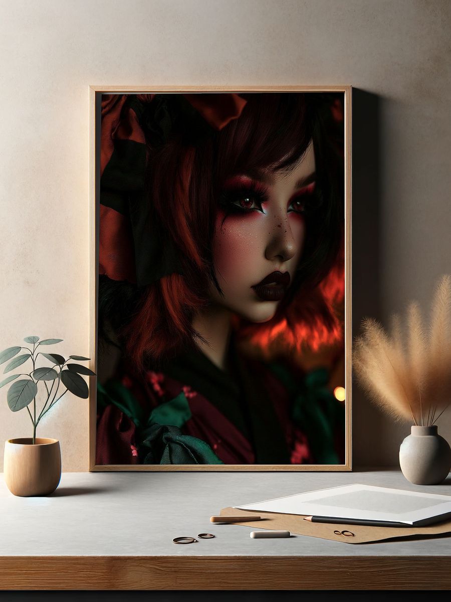 Gothic Doll Portrait Print. — room view 2