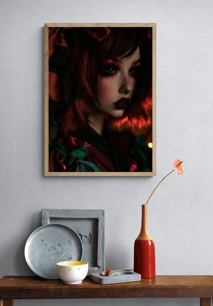 Gothic Doll Portrait Print. — room view 3